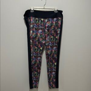 Mossimo Supply Co. Red and Pink Leggings Vibrant Geometric Design